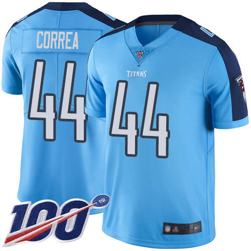 Tennessee Titans Limited Light Blue Men Kamalei Correa Jersey NFL Football 44 100th Season Rush Vapor Untouchable